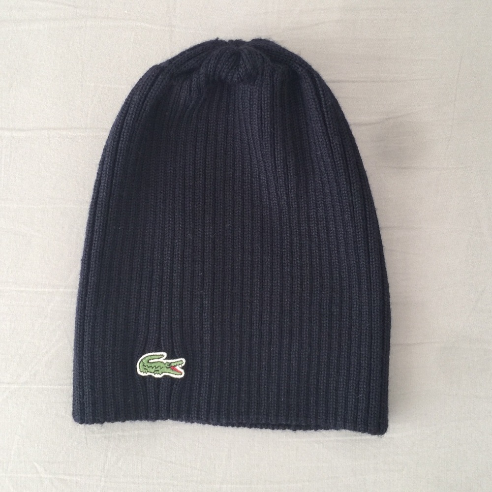 Lacoste Ribbed Wool Beanie